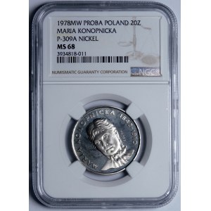 PRÓBA NIKIEL 20 złotych 1978 Maria Konopnicka