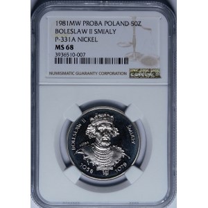 PRÓBA NIKIEL 50 złotych 1981 Bolesław Śmiały