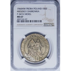 PRÓBA NIKIEL 100 złotych 1966 Mieszko i Dąbrówka