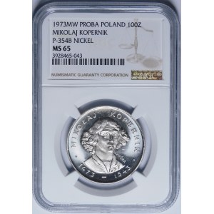 PRÓBA NIKIEL 100 złotych 1973 Mikołaj Kopernik