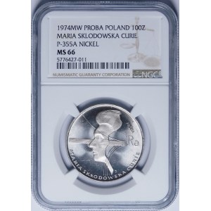 PRÓBA NIKIEL 100 złotych 1974 Maria Skłodowska