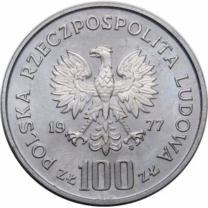 PRÓBA NIKIEL 100 złotych 1977 Żubr