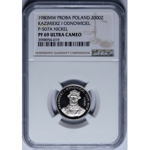 PRÓBA NIKIEL 2000 złotych 1980, Kazimierz I Odnowiciel - popiersie