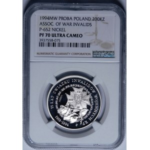 PRÓBA NIKIEL 200000 złotych 1994, Związek Inwalidów Wojennych