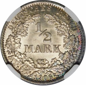 Germany, Wilhelm II, 1/2 Mark 1906, Berlin