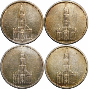 SET - Germany, Third Reich, 5 marks 1935 - 1934, Potsdam Garrison Church.