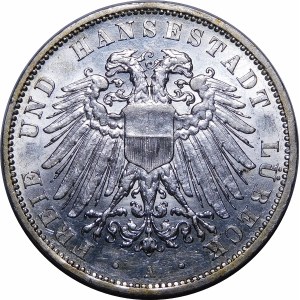 Niemcy, Cesarstwo Niemieckie - Lubeka, 3 marki 1913 A, Berlin