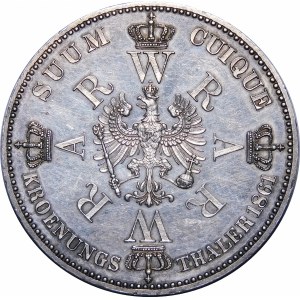 Germany, Prussia, Wilhelm I, Coronation thaler, 1861 A, Berlin