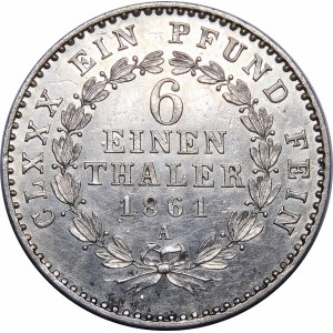 Nemecko, Anhalt - Bernburg, Alexander Karl, 1/6 thaler 1861 A, Berlin