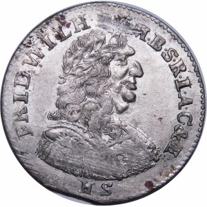 Niemcy, Brandenburgia-Prusy, Fryderyk Wilhelm, Szóstak 1687 HS, Królewiec - BARDZO RZADKI