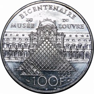 Francja, 100 franków 1993, Pessac, 200. rocznica - Luwr. „Wolność wiodąca lud na barykady”