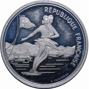 Francja, 100 franków 1989, Paryż, Albertville 1992 - Para łyżwiarzy