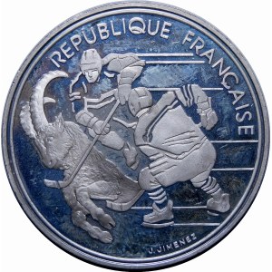 Francja, 100 franków 1991, Paryż, Albertville 1992 - Hokej