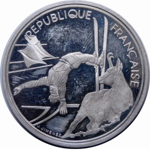 France, 100 francs 1990, Paris, Albertville 1992 - Freestyle