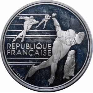 Francúzsko, 100 frankov 1990, Paríž, Albertville 1992 - Rýchlokorčuľovanie