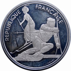 France, 100 francs 1990, Paris, Albertville 1992 - Slalom