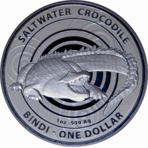 Austrália, 1 dolár 2013, krokodíl