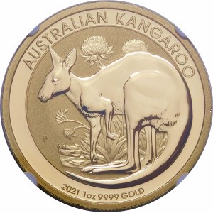 Australia, 100 dolarów 2021, kangur - UNCJA ZŁOTA 0.9999