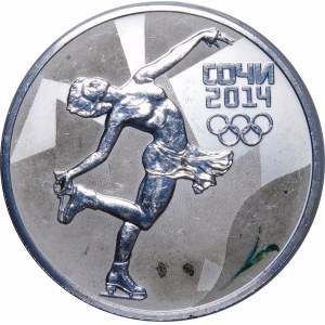 Rosja, 3 ruble 2014, XXII Zimowe Igrzyska Olimpijskie, Soczi 2014 - łyżwiarstwo figurowe