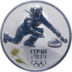 Russia, 3 rubles 2014, XXII Olympic Winter Games, Sochi 2014 - curling