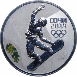 Rosja, 3 ruble 2014, XXII Zimowe Igrzyska Olimpijskie, Soczi 2014 - snowboard