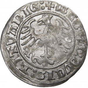 Sigismund I. der Alte, halber Pfennig 1512, Vilnius - diagonaler Doppelpunkt, Doppelpunkt