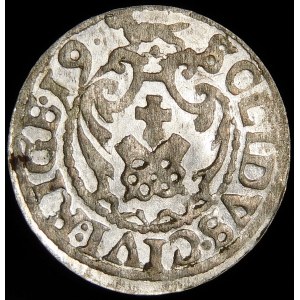Zygmunt III Waza, Szeląg 1619, Ryga - PO M D L, RIGE - piękny