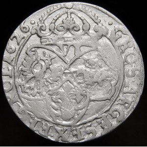 Žigmund III Vaza, šesťpercentná minca 1626, Krakov - krásna