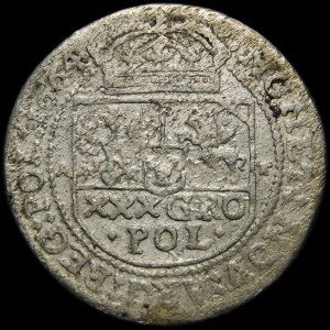 John II Casimir, Tymf 1664 AT, Krakow - SERVAT and METALO errors - rare