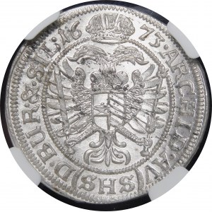 Schlesien - Schlesien unter habsburgischer Herrschaft, Leopold I., 6 krajcars 1673 SHS, Wrocław - exquisit