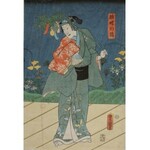 Utagawa Kunisada (1786-1864), Aktorzy Nakamura Shikan IV i Sawamura Tanosuke III jako duchy motyli w sztuce Katakiuchi Amanohashidate”