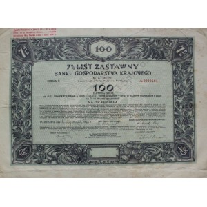 7 % List zastawny na 100 złotych., Bank Gospodarstwa Krajowego, II Emisja (1928)