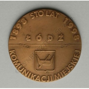 Medal-100 lat komunikacji miejskiej Łódź 1898-1998 (Łódź, 1998)