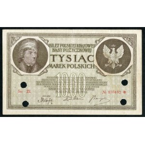 1000 marek 1919 ser. ZI, falsyfikat z epoki