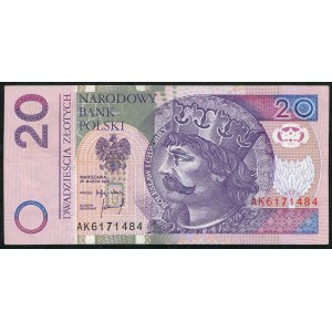 20 złotych 1994 – AK - błędodruk