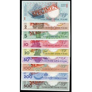 Zestaw banknotów: miasta Polskie, komplet wzór/specimen (9szt.)