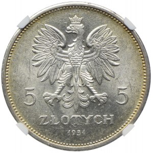 5 złotych 1931 Nike, Warszawa, NGC MS62