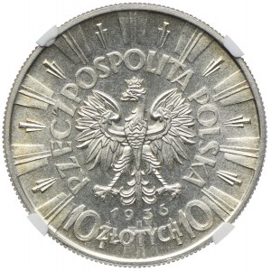 10 złotych 1936, Józef Piłsudski, NGC MS65