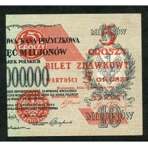 5 groszy 1924, bilet zdawkowy (prawy)