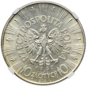 10 złotych 1937, Józef Piłsudski, NGC MS62