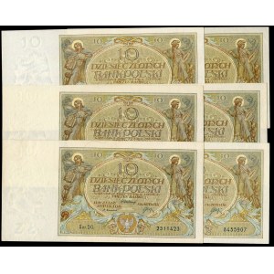 Zestaw banknotów, 10 złotych 1929 (6szt.)