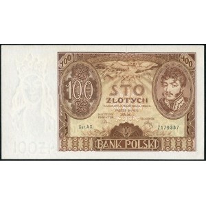 100 złotych 1934 ser. AX. dwie kreski w znaku wodnym