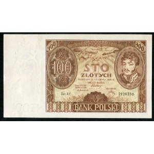 100 złotych 1932 ser. AY. +x+ w znaku wodnym