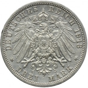 Niemcy, Prusy, 3 marki 1913, A/Berlin