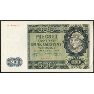 500 złotych 1940 - B -