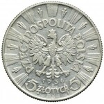 Zestaw II RP, 2, 5 złotych 1934-1938 Józef Piłsudski (6szt.)