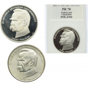 Zestaw, 50.000 złotych 1988, Józef Piłsudski (3szt.)