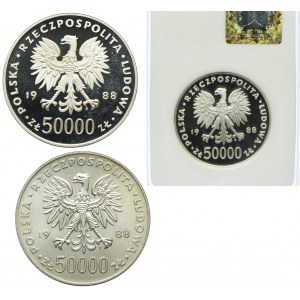 Zestaw, 50.000 złotych 1988, Józef Piłsudski (3szt.)