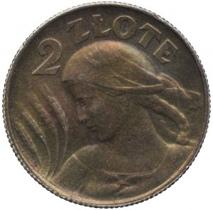 2 złote 1924 literka H, Birmingham, Kobieta i kłosy