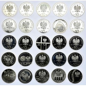 Zestaw monet, 10 złotych 1995-1999 (25szt.)